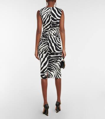 Zebra-print cady midi dress | Dolce&Gabbana