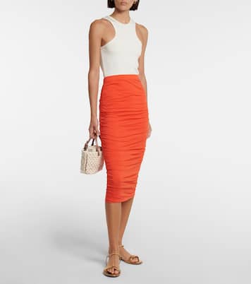 Falda midi Lisa de punto fruncida | Velvet