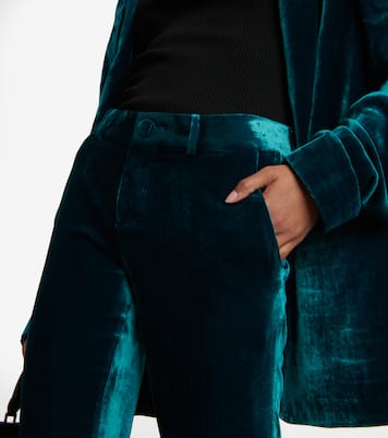 Gomez low-rise slim velvet pants | Petar Petrov