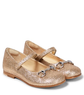 Horsebit glitter ballet flats | Gucci Kids
