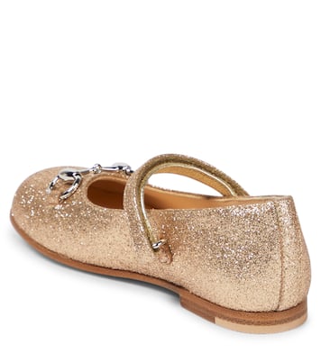 Horsebit glitter ballet flats | Gucci Kids