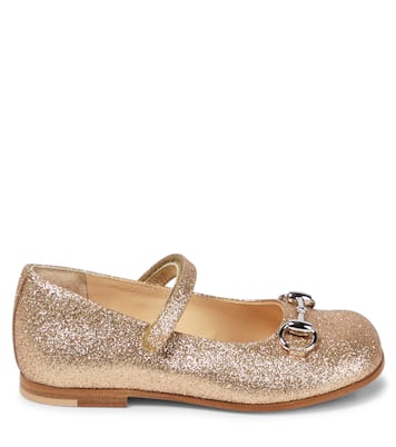 Horsebit glitter ballet flats | Gucci Kids