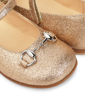 Horsebit glitter ballet flats | Gucci Kids