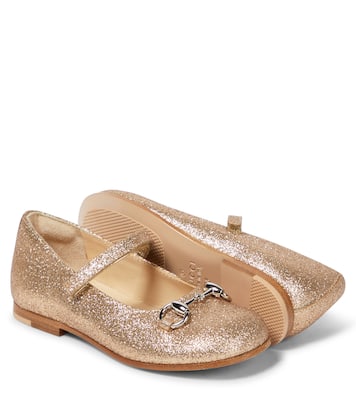 Horsebit glitter ballet flats | Gucci Kids