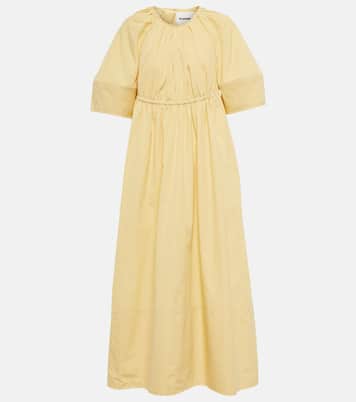 Gathered cotton midi dress | Jil Sander