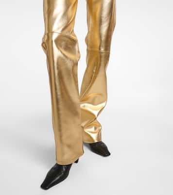 High-rise straight metallic leather pants | Dodo Bar Or