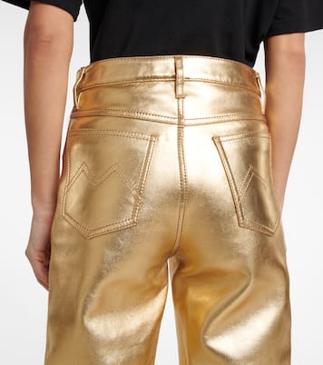 High-rise straight metallic leather pants | Dodo Bar Or