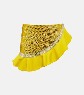 Embellished ruffled wool miniskirt | Area