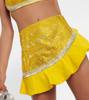 Embellished ruffled wool miniskirt | Area