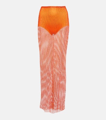 Crystal-embellished mesh maxi skirt | Giuseppe di Morabito