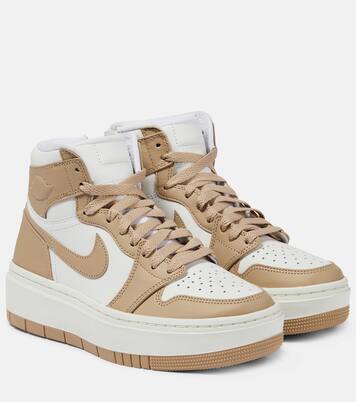 Baskets Air Jordan 1 en cuir en blanc – Nike | Mytheresa