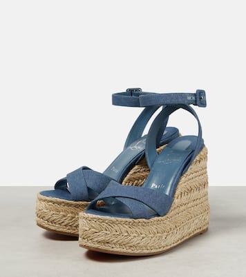 Sandalias Mariza Zeppa de lona de algodón | Christian Louboutin