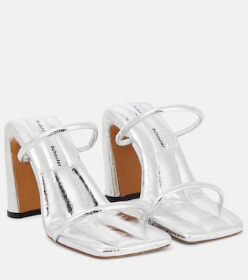Sandalen Square Slide aus Metallic-Leder | Proenza Schouler