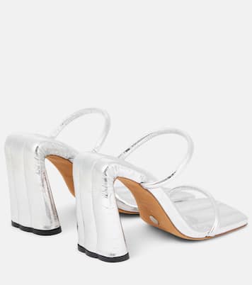 Sandalen Square Slide aus Metallic-Leder | Proenza Schouler