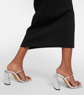 Sandalen Square Slide aus Metallic-Leder | Proenza Schouler