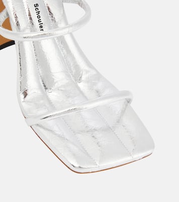 Sandalen Square Slide aus Metallic-Leder | Proenza Schouler