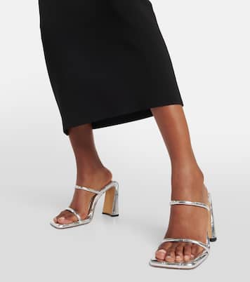 Sandalen Square Slide aus Metallic-Leder | Proenza Schouler