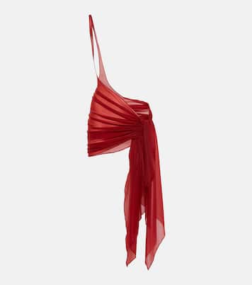 One-shoulder jersey beach cover-up | Mugler