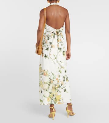 Top raccourci en lin à fleurs | Erdem