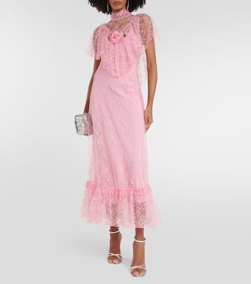Floral-appliqué lace maxi dress | Rodarte