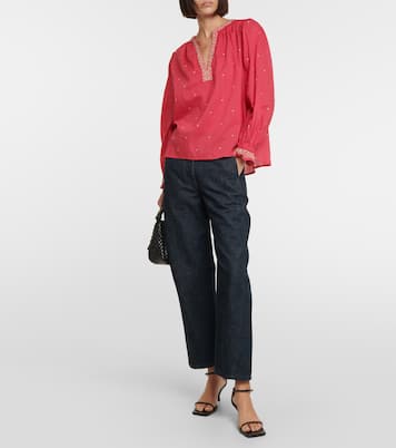Top Ania brodé en coton | Velvet