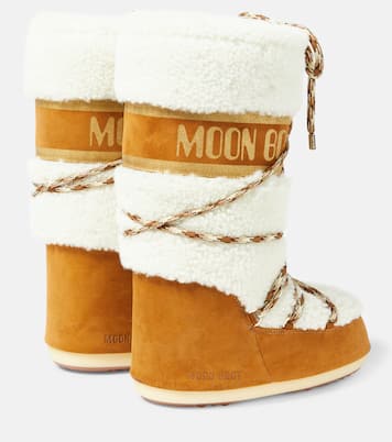 Icon shearling and suede snow boots  | Moon Boot