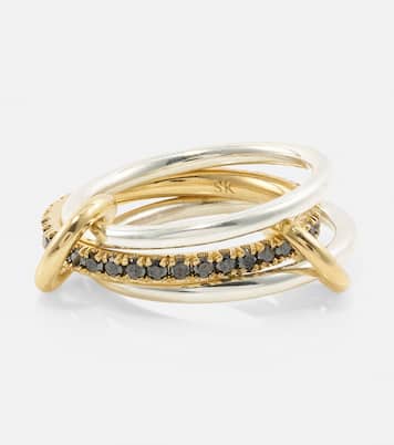 Tigris 18kt gold and sterling silver ring with black diamonds | Spinelli Kilcollin