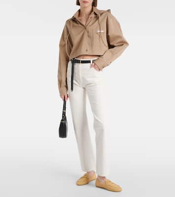 Woven raffia-effect loafers | Prada
