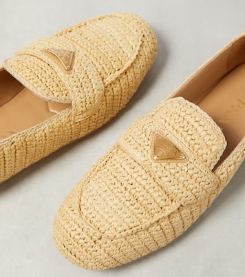 Woven raffia-effect loafers | Prada