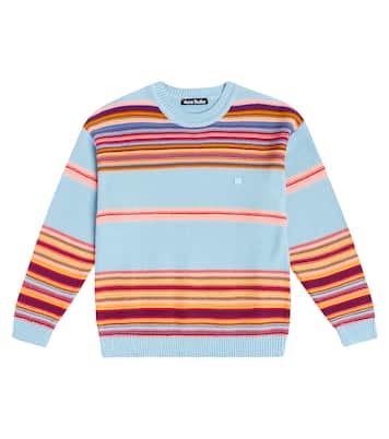 Pull Face Logo rayé en coton | Acne Studios Kids