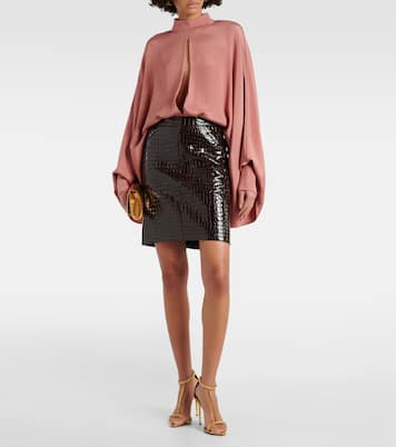 Croc-effect leather miniskirt | Tom Ford