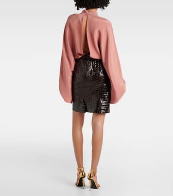 Croc-effect leather miniskirt | Tom Ford