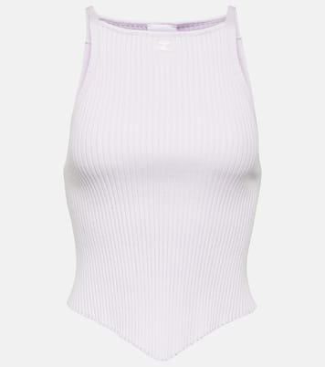 Tank top in maglia a coste con logo | Courrèges
