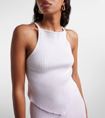 Cotton ribbed-knit tank top in white - Courreges | Mytheresa