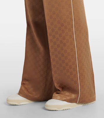 Pantaloni a gamba larga GG in raso | Gucci