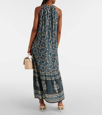 Ghita cotton and silk voile midi dress | Velvet