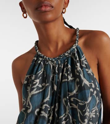 Ghita cotton and silk voile midi dress | Velvet