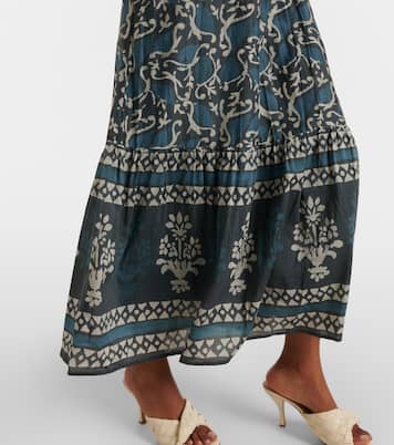 Ghita cotton and silk voile midi dress | Velvet