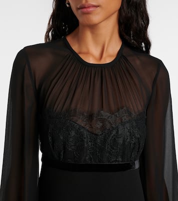 Jader sablé and silk georgette minidress | Max Mara