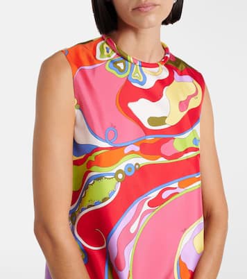 Abito corto Orchidee in twill di seta | Pucci
