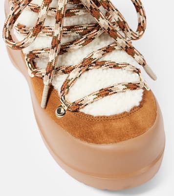 Luna Low shearling and suede snow boots | Moon Boot