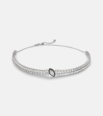 Choker in oro bianco 18kt e smalto con diamanti | Kamyen