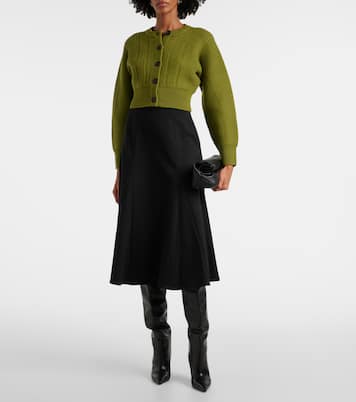 Jupe midi en laine mélangée | Carolina Herrera