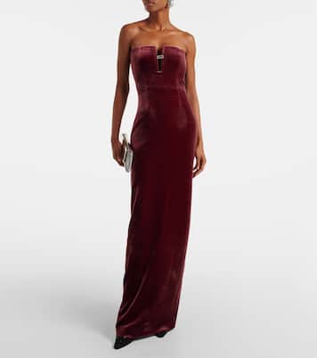 Abito lungo in velluto con cristalli | Roland Mouret