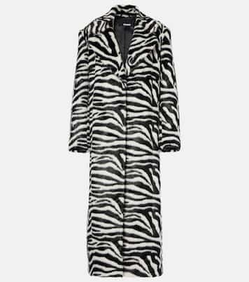 Zebra-print faux fur coat | Rotate