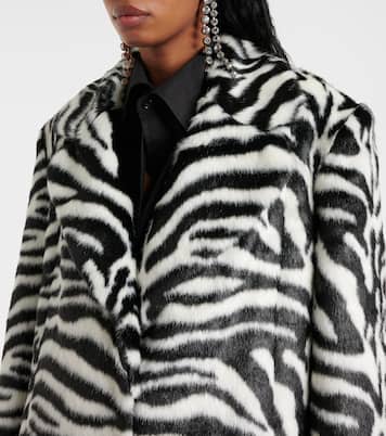 Zebra-print faux fur coat | Rotate