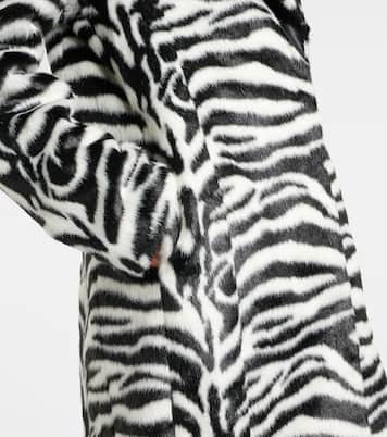 Zebra-print faux fur coat | Rotate