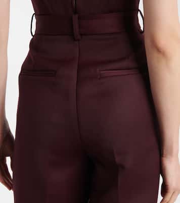 Pantaloni a gamba larga e vita alta in misto lana | Alex Perry