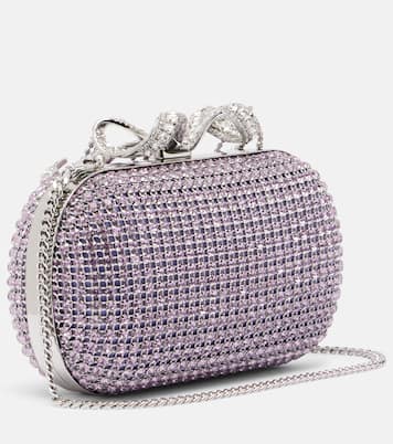 Crystal-embellished clutch | Self-Portrait