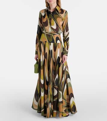 Jupe longue Onde en mousseline de coton | Pucci